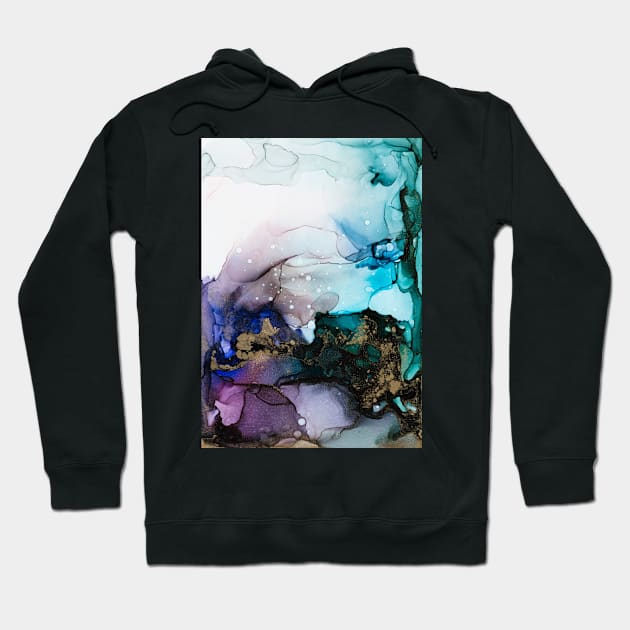 Alcohol ink Hoodie by Viviredsonja